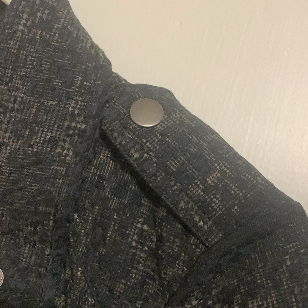 We The Free Black Houndstooth Leopard Print Moto Jacket With Red Zippers Size 4 - Picture 6 of 10